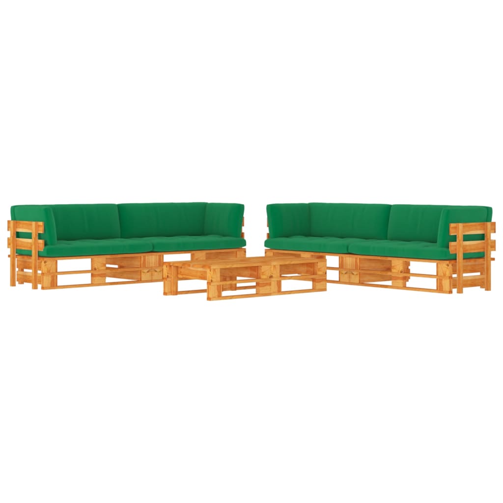 6-Delige Loungeset Pallet Met Kussens Geïmpregneerd Hout Groen