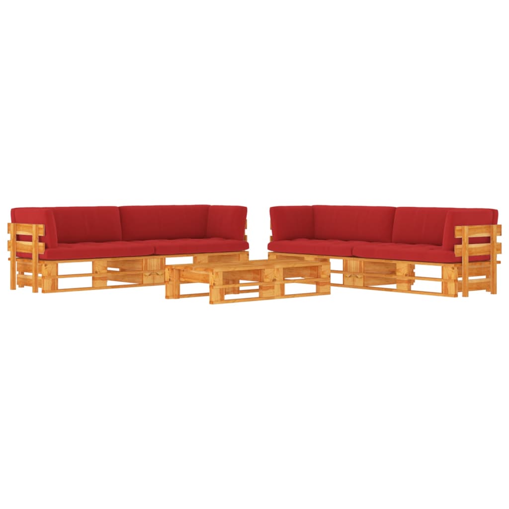 Pallet Met Kussens Geïmpregneerd Grenenhout Rood