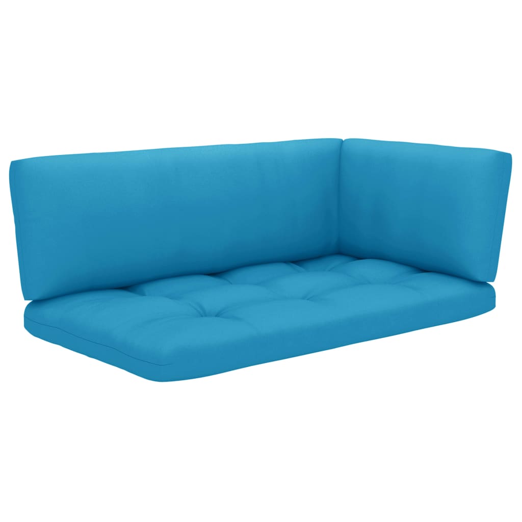 6-Delige Loungeset Pallet Met Kussens Geïmpregneerd Grenenhout Blauw