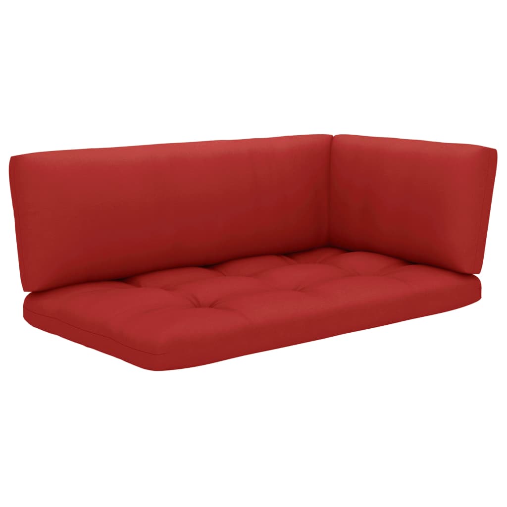 6-Delige Loungeset Pallet Met Kussens Geïmpregneerd Grenenhout Rood