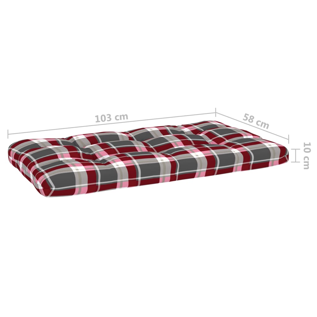 6-Delige Loungeset Pallet Met Kussens Geïmpregneerd Grenenhout Rood Ruitpatroon