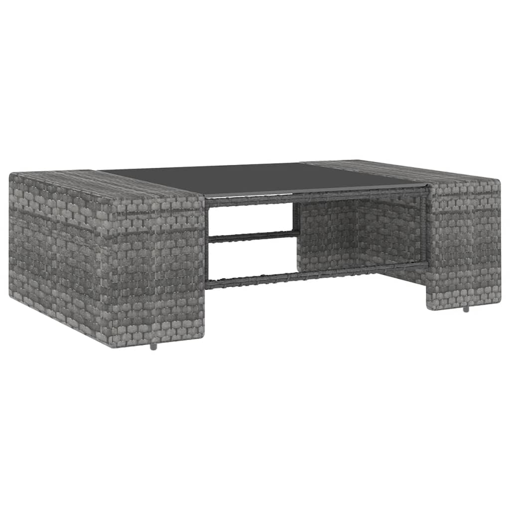 6-Delige Loungeset Met Kussens Poly Rattan Grijs