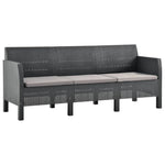 Tuinbank 2-Zits Met Kussens Pp Rattan Antracietkleurig