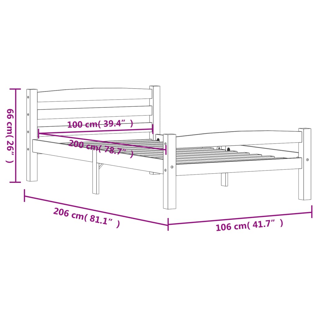 Bedframe Massief Grenenhout