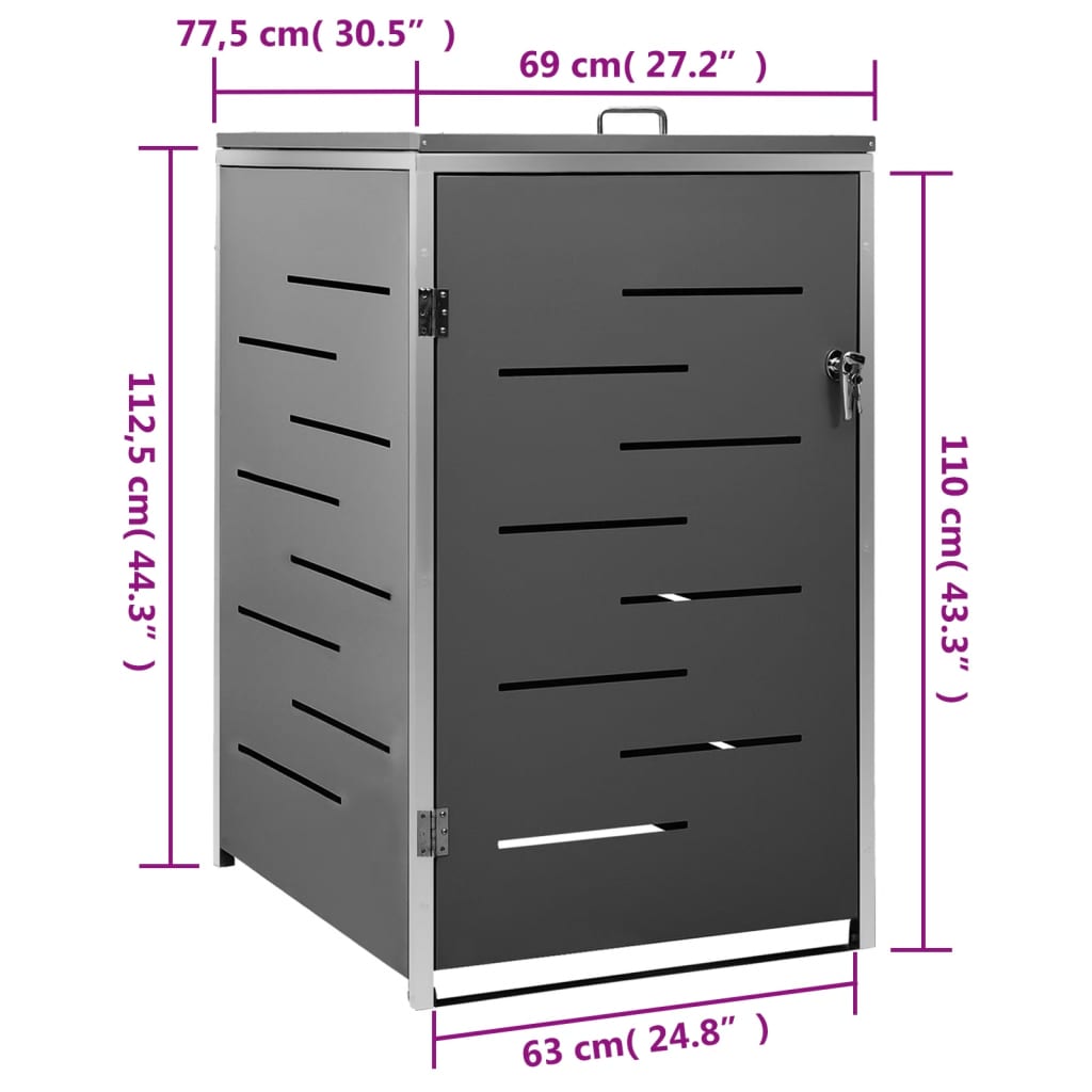 Containerberging Enkel 69X77,5X112,5 Cm Roestvrij Staal