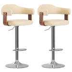 Barkrukken Gebogen Hout En Kunstleer Kleurig