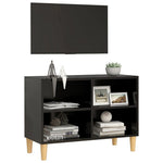 Tv-Meubel Met Massief Houten Poten 69,5X30X50 Cm