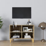Tv-Meubel Met Massief Houten Poten 69,5X30X50 Cm
