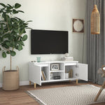 Tv-Meubel Met Massief Houten Poten 03,5X35X50 Cm
