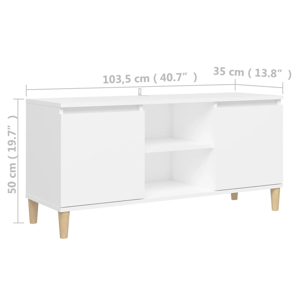 Tv-Meubel Met Massief Houten Poten 03,5X35X50 Cm