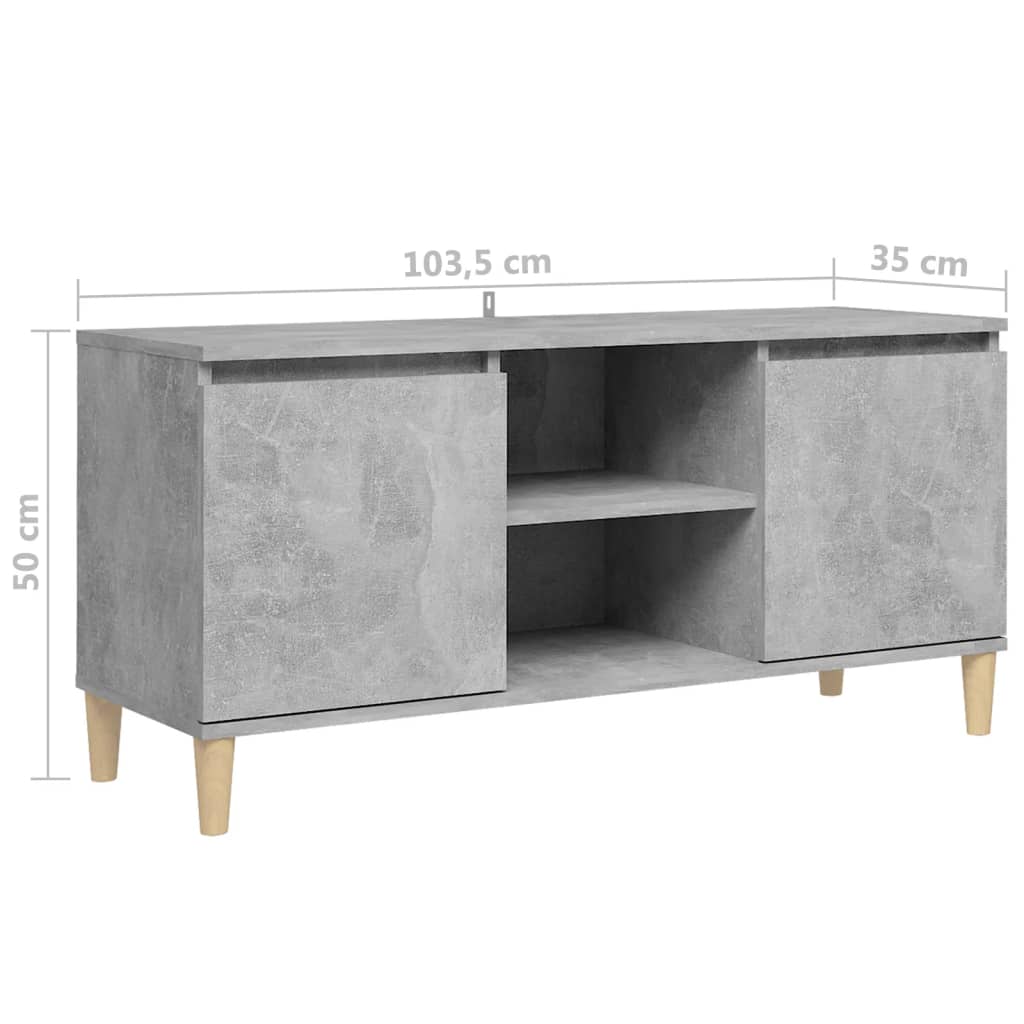 Tv-Meubel Met Massief Houten Poten 03,5X35X50 Cm