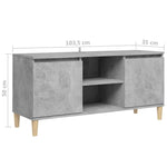 Tv-Meubel Met Massief Houten Poten 03,5X35X50 Cm