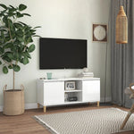 Tv-Meubel Met Massief Houten Poten 03,5X35X50 Cm
