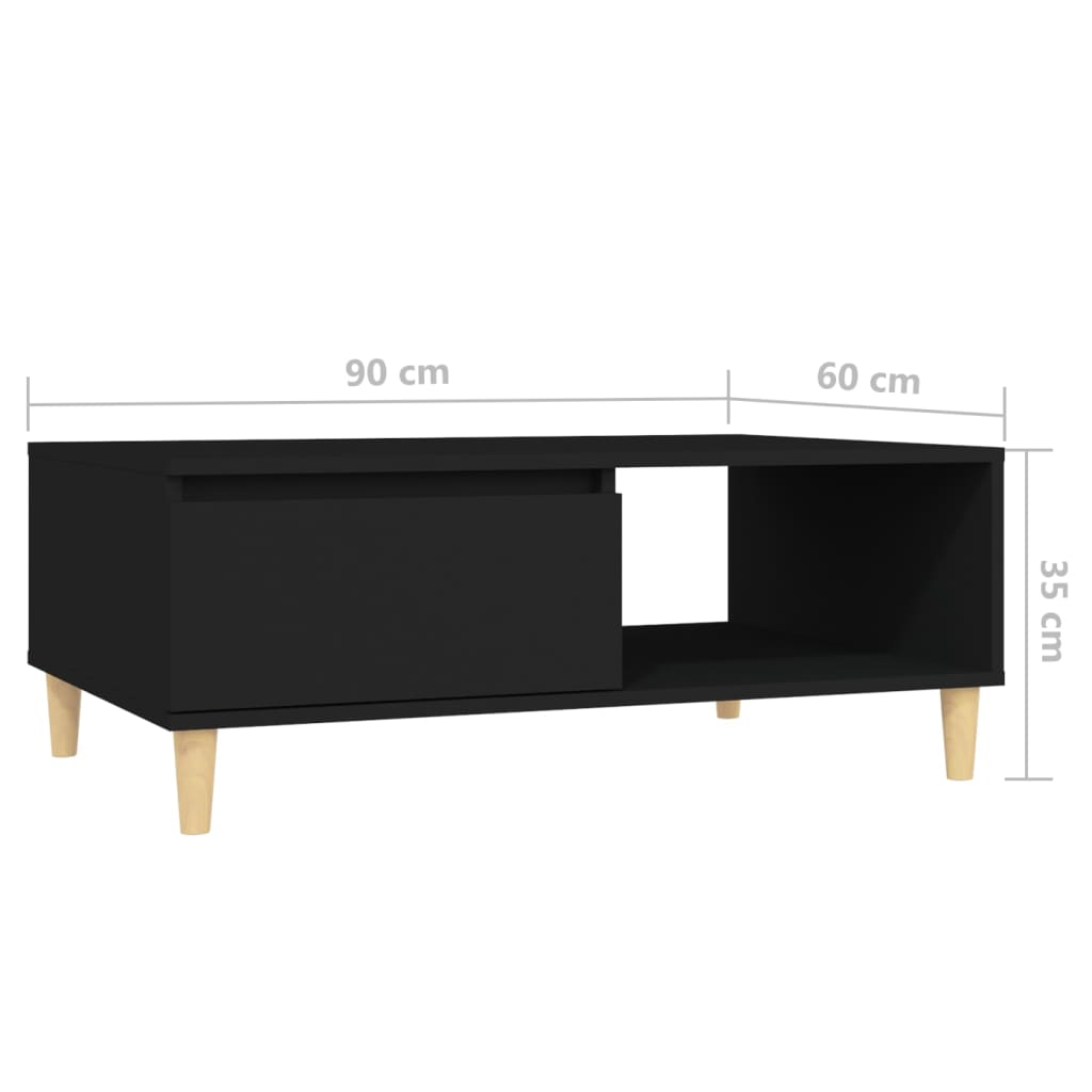 Salontafel 90X60X35 Cm Bewerkt Hout