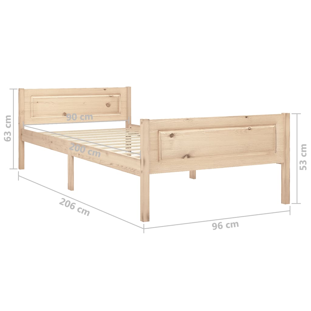 Bedframe Massief Grenenhout