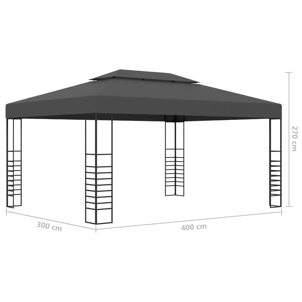 Prieel Met Led-Lichtslinger 3X4 M Kleurig