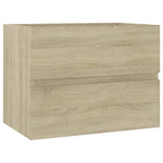 Wastafelkast Met Ingebouwde Wastafel Bewerkt Hout