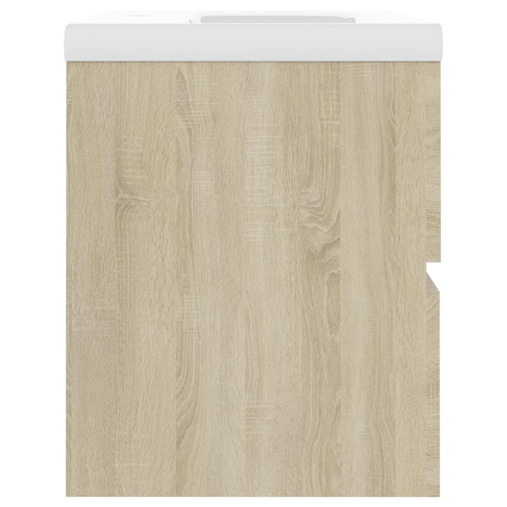 Wastafelkast Met Ingebouwde Wastafel Bewerkt Hout