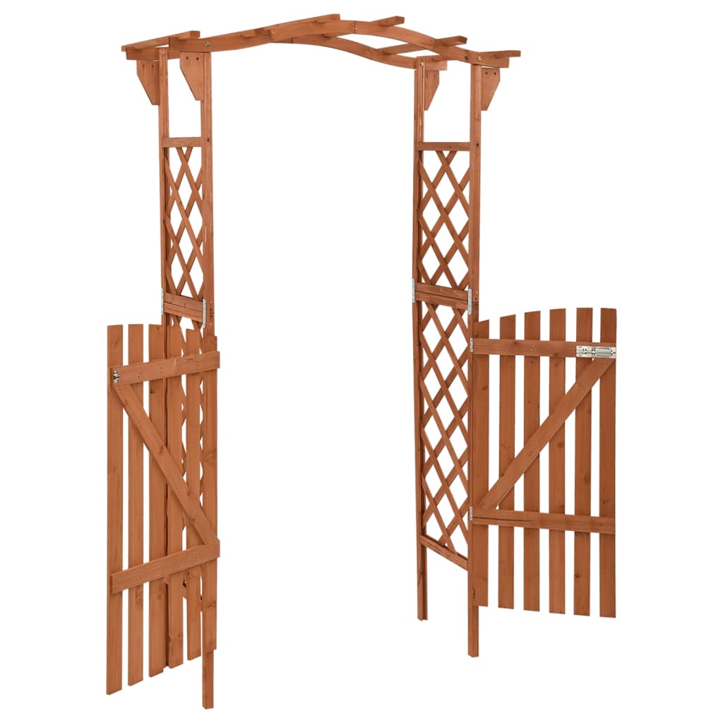 Pergola Met Poort 6X40X204 Cm Massief Vurenhout Grijs