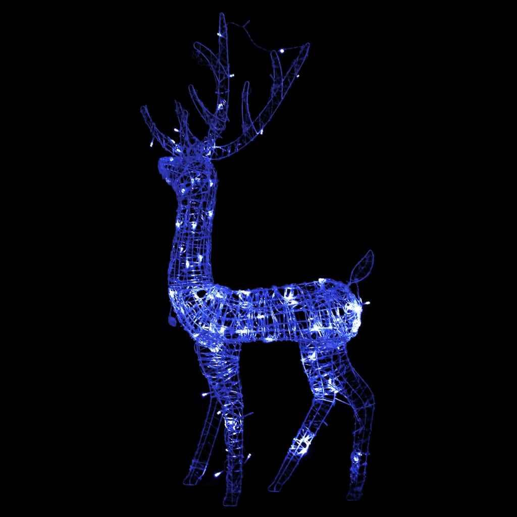 Kerstversiering Rendier 140 Led's 120 Cm Acryl Blauw