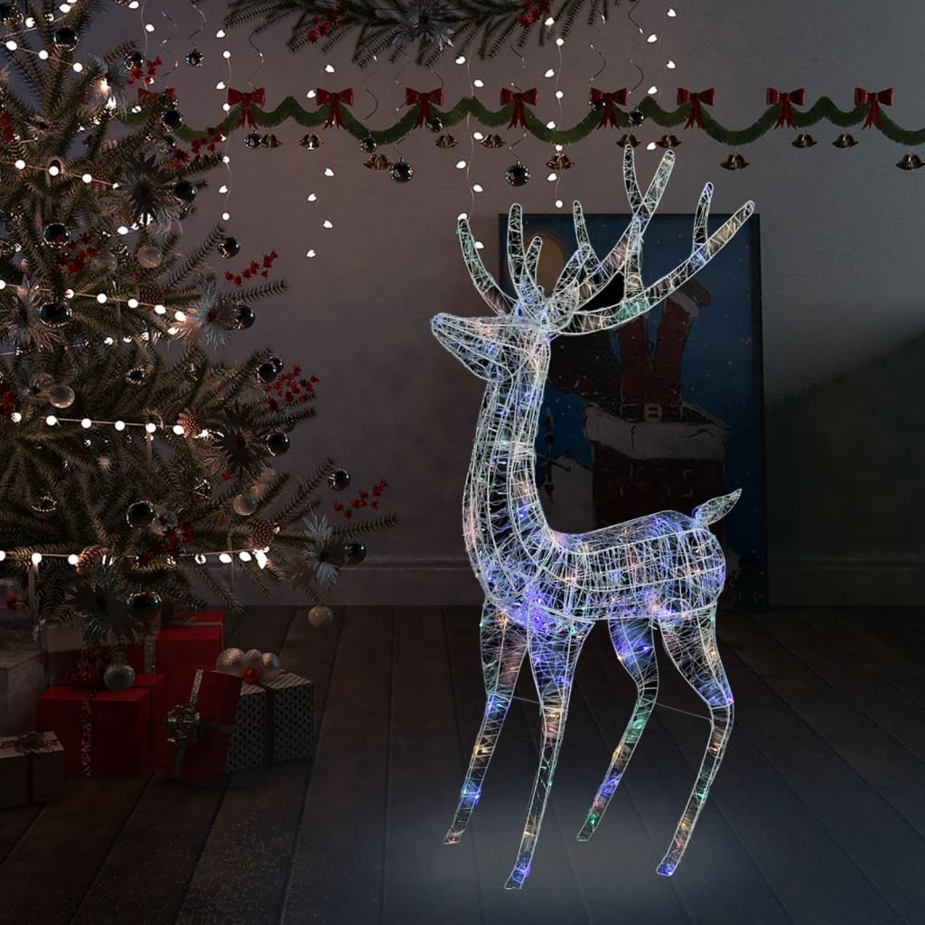 Kerstversiering Rendier 140 Led's 120 Cm Acryl Meerkleurig Multikleur