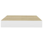 Wandschap Zwevend 23X23,5X3,8 Cm Mdf Kleurig En Eiken En Wit