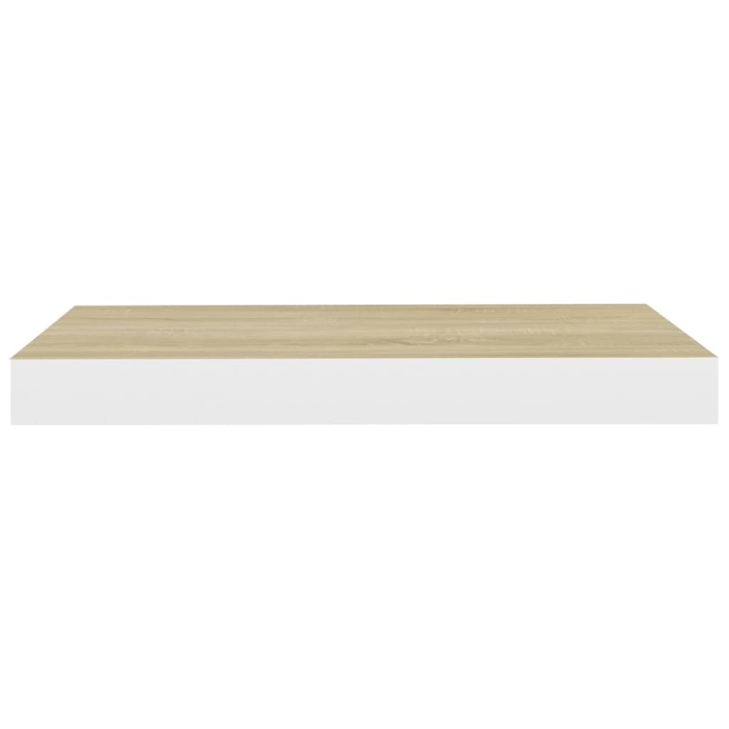 Wandschap Zwevend 40X23X3,8 Cm Mdf Kleurig En Eiken En Wit