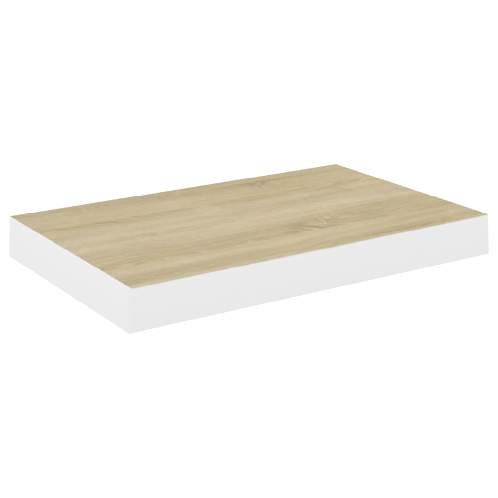 Wandschappen Zwevend 40X23X3,8 Cm Mdf Kleurig En Eiken En Wit