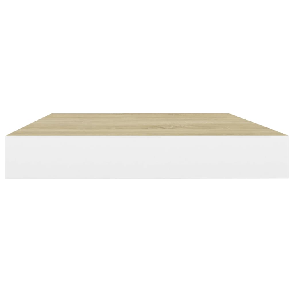 Wandschappen Zwevend 50X23X3,8 Cm Mdf Kleurig En Eiken En Wit