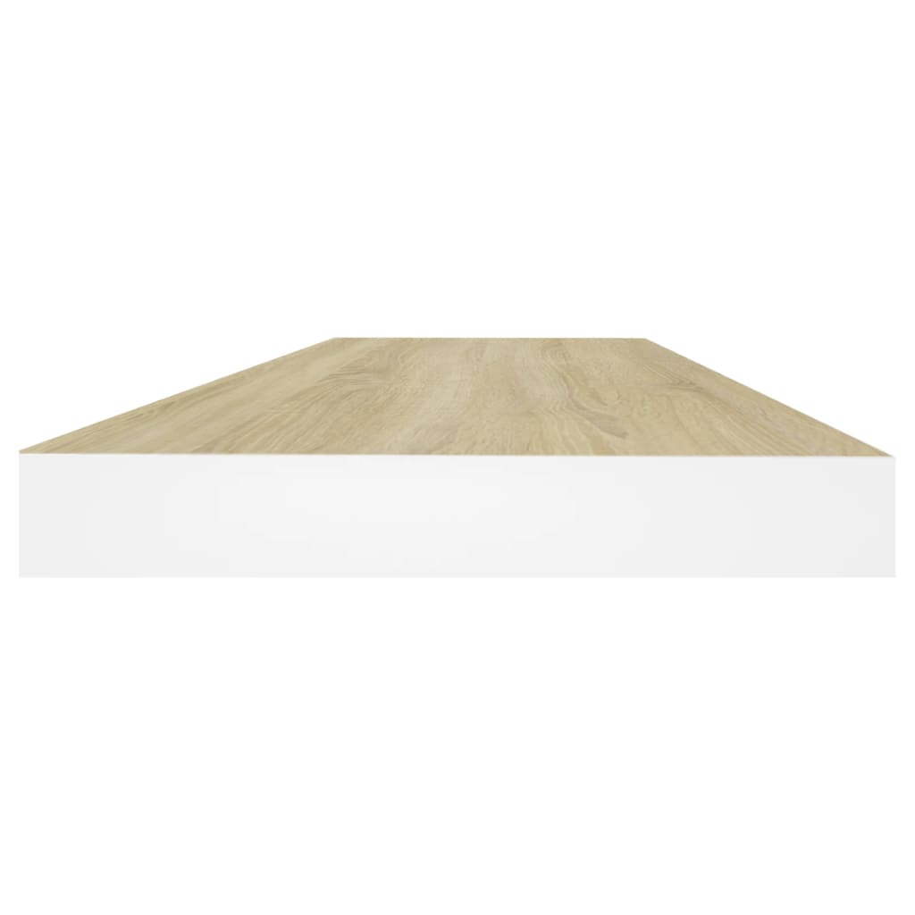 Wandschap Zwevend 60X23,5X3,8 Cm Mdf Kleurig En Eiken En Wit