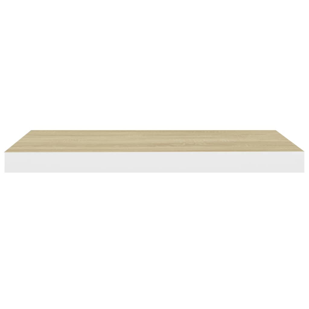 Wandschappen Zwevend 60X23,5X3,8 Cm Mdf Kleurig Eiken En Wit