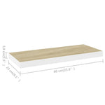 Wandschappen Zwevend 60X23,5X3,8 Cm Mdf Kleurig Eiken En Wit