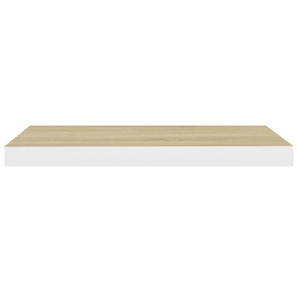 Wandschappen Zwevend 60X23,5X3,8 Cm Mdf Kleurig Eiken En Wit