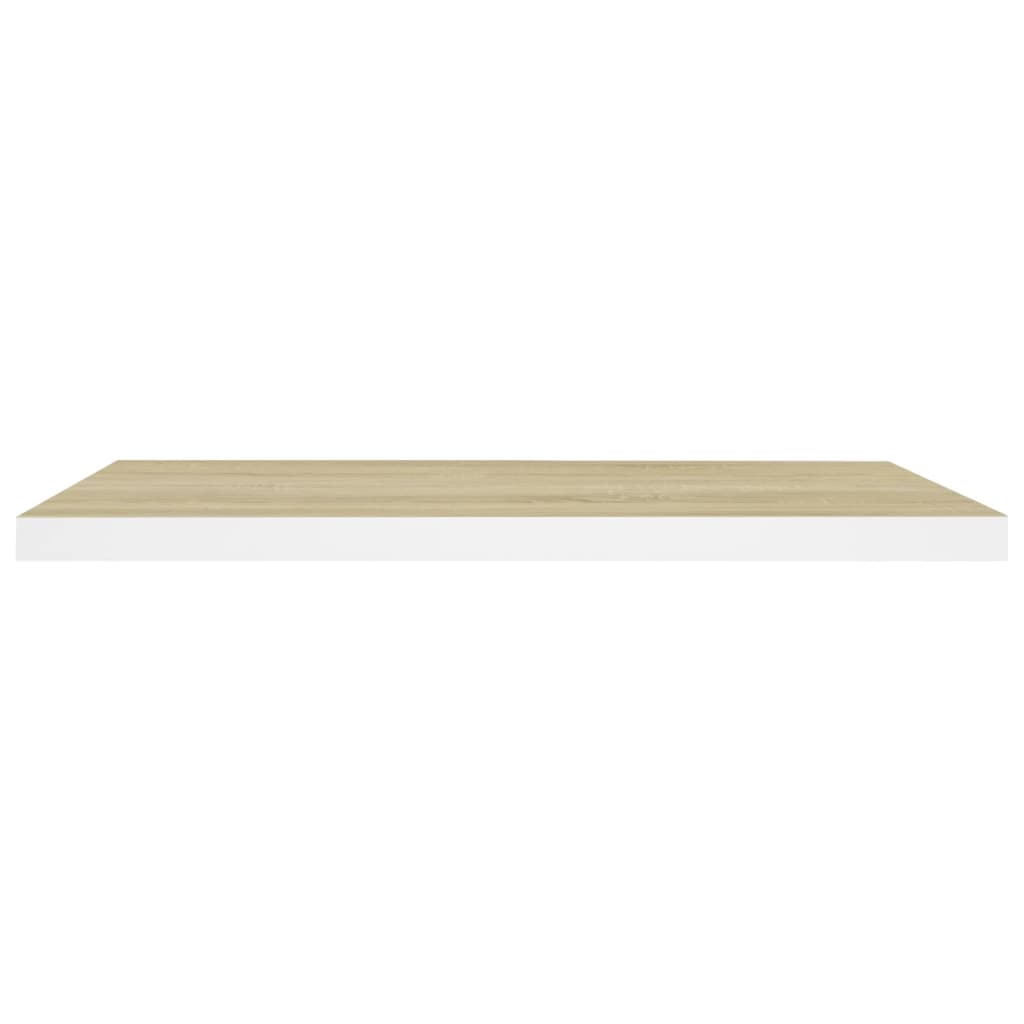 Wandschappen Zwevend 80X23,5X3,8 Cm Mdf Kleurig Eiken En Wit