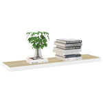 Wandschappen Zwevend 90X23,5X3,8 Cm Mdf Kleurig Eiken En Wit
