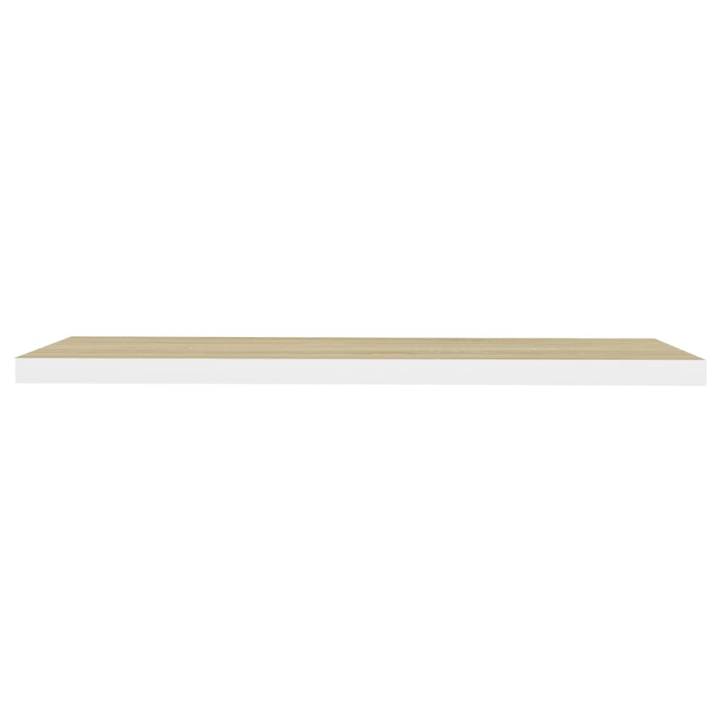 Wandschappen Zwevend 90X23,5X3,8 Cm Mdf Kleurig Eiken En Wit