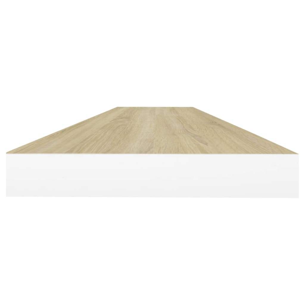 Wandschappen Zwevend 90X23,5X3,8 Cm Mdf Kleurig Eiken En Wit