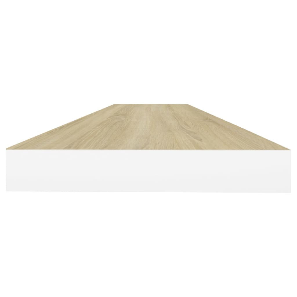 Wandschap Zwevend 120X23,5X3,8 Cm Mdf Kleurig En Eiken En Wit