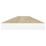 Wandschappen Zwevend 120X23,5X3,8 Cm Mdf Kleurig Eiken En Wit