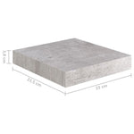 Wandschap Zwevend 23X23,5X3,8 Cm Mdf Betongrijs