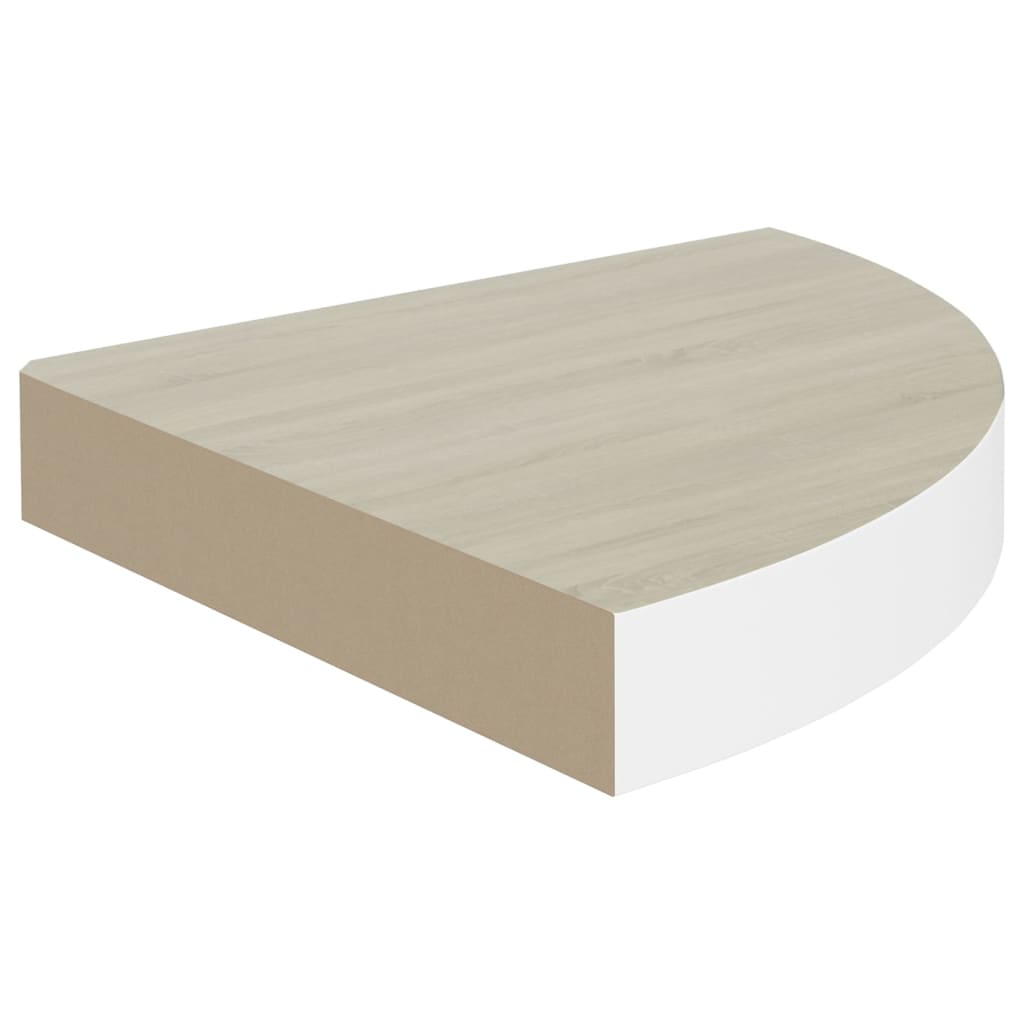 Hoekwandschap 25X25X3,8 Cm Mdf Kleurig En Eiken En Wit