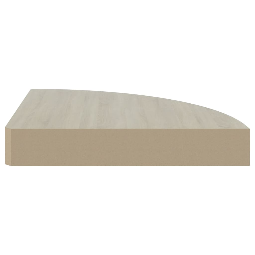 Hoekwandschap 25X25X3,8 Cm Mdf Kleurig En Eiken En Wit