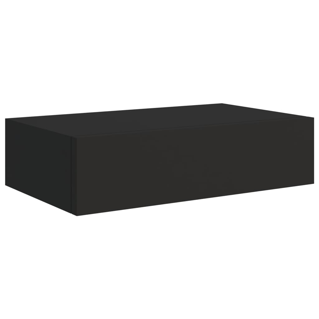 Wandschap Met Lade 40X23,5X10 Cm Mdf Zwart