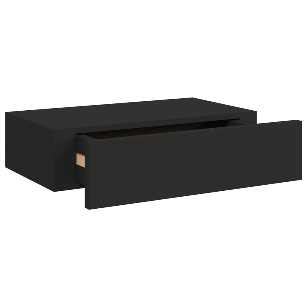 Wandschap Met Lade 40X23,5X10 Cm Mdf Zwart