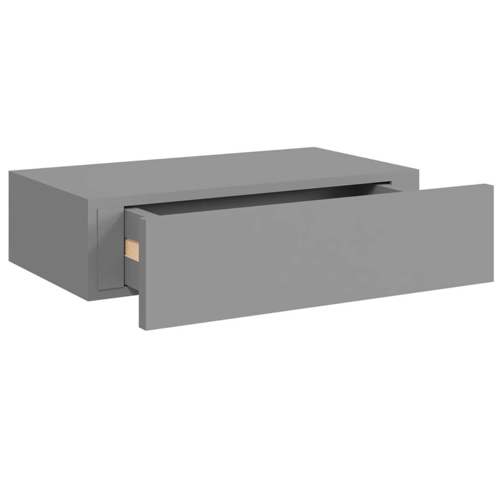 Wandschap Met Lade 40X23,5X10 Cm Mdf Grijs