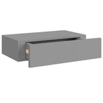 Wandschappen Met Lade 40X23,5X10 Cm Mdf Grijs