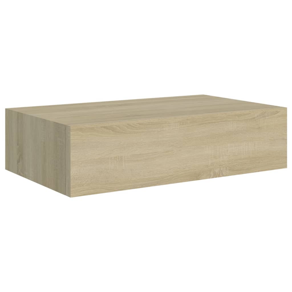 Wandschap Met Lade 40X23,5X10 Cm Mdf Kleurig Eiken