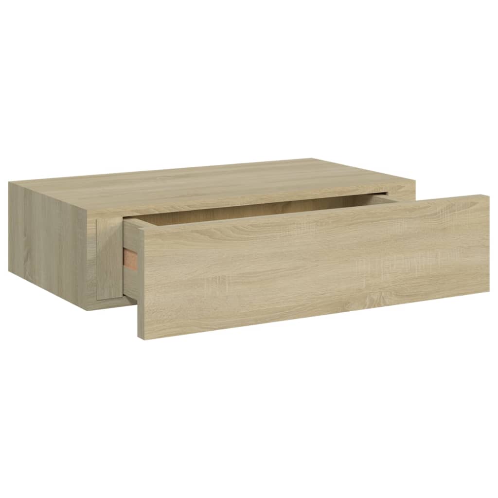 Wandschap Met Lade 40X23,5X10 Cm Mdf Kleurig Eiken