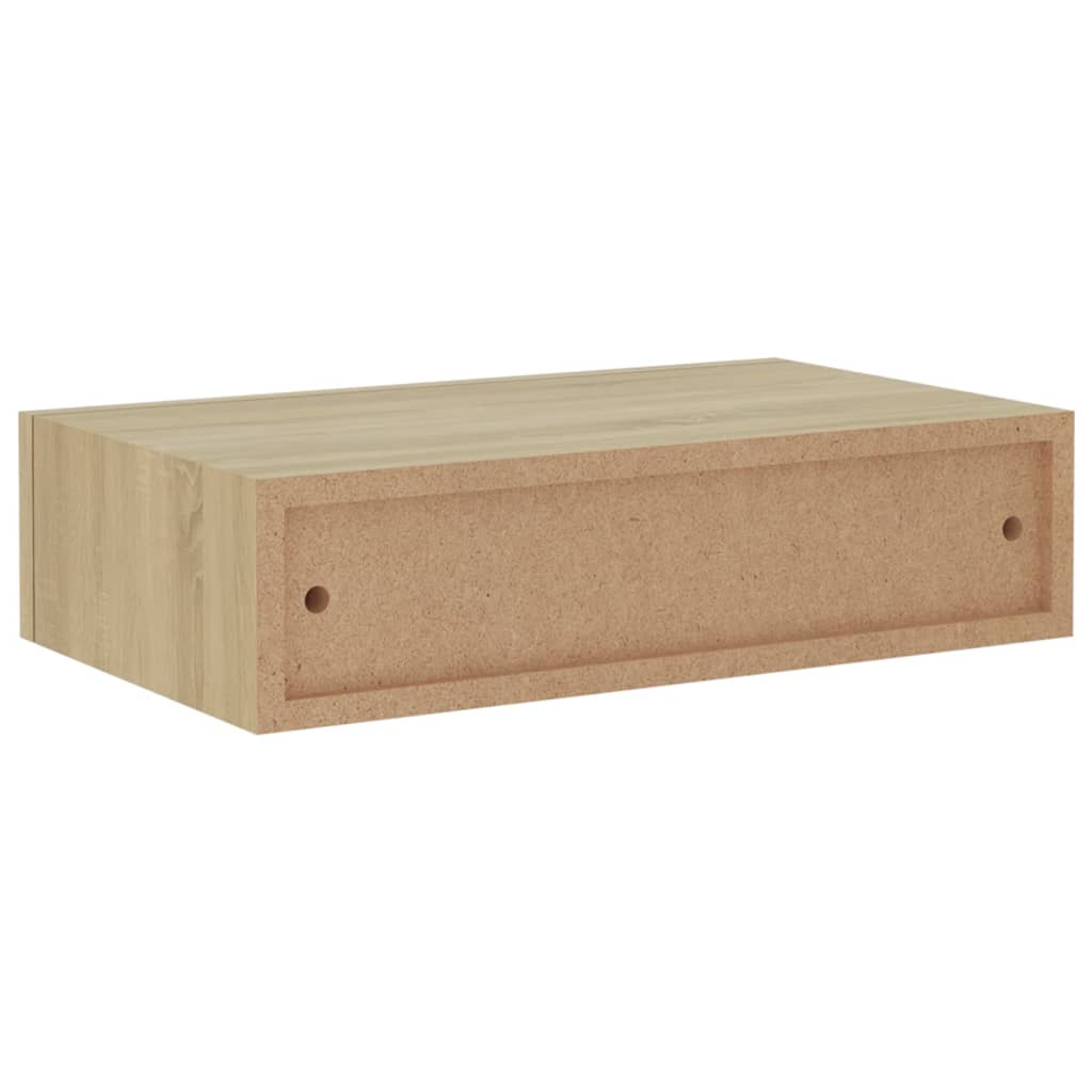 Wandschap Met Lade 40X23,5X10 Cm Mdf Kleurig Eiken