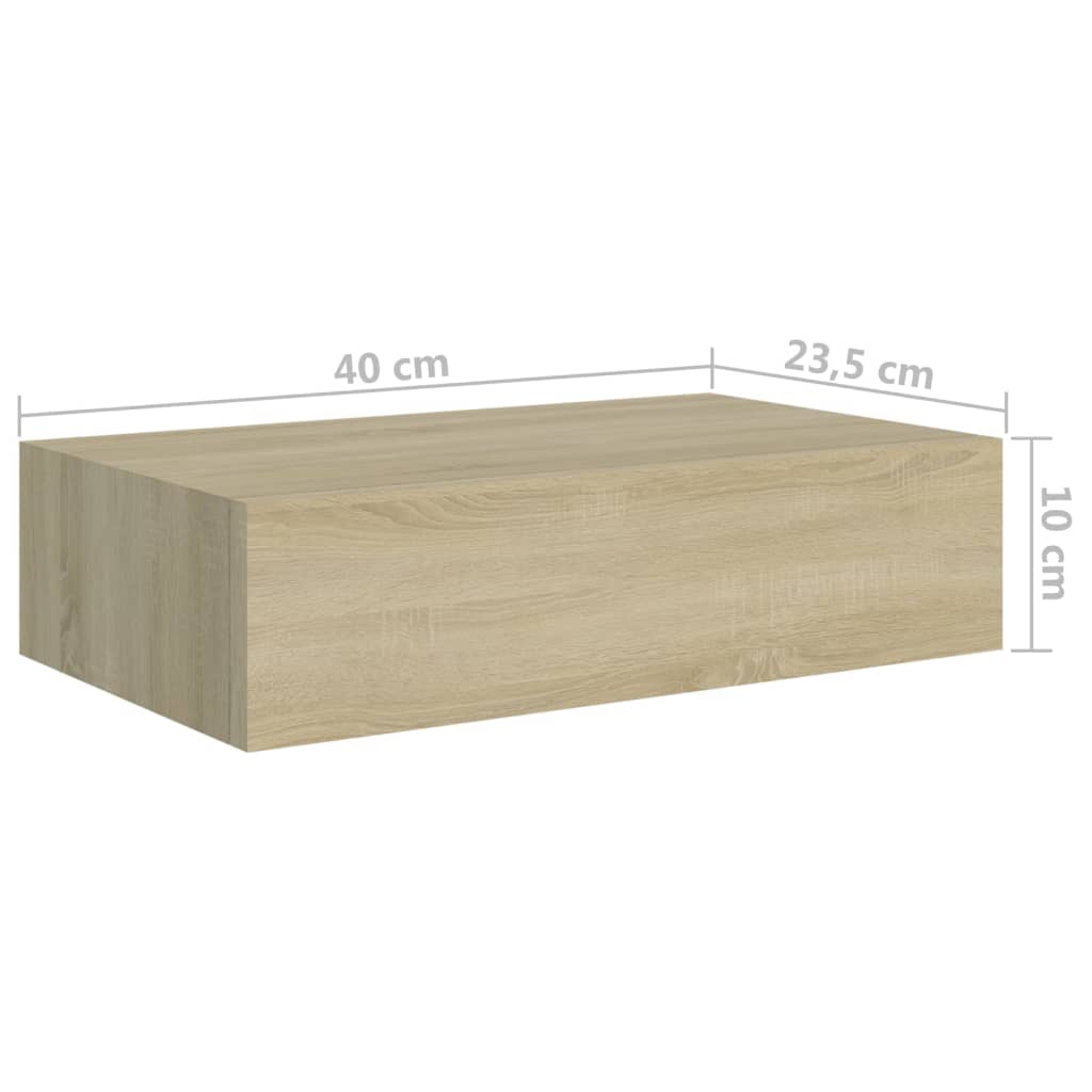 Wandschap Met Lade 40X23,5X10 Cm Mdf Kleurig Eiken